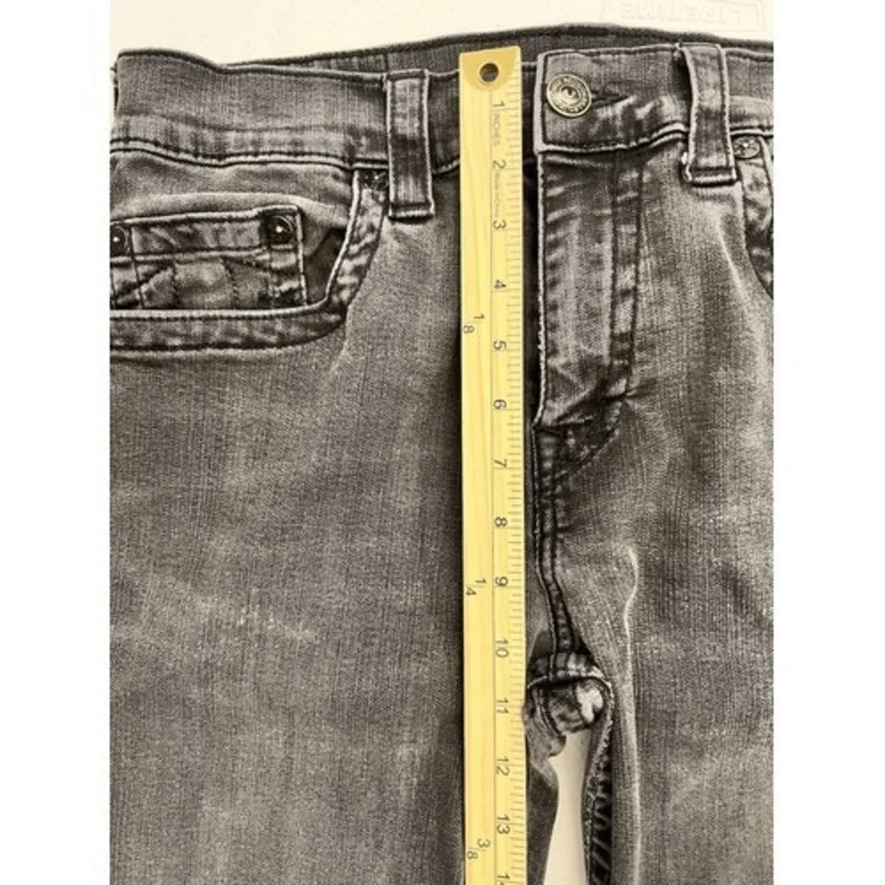 True Religion Devin Loose‎ Straight Leg Washed Black Jeans Size 33x29 Y2K Stack